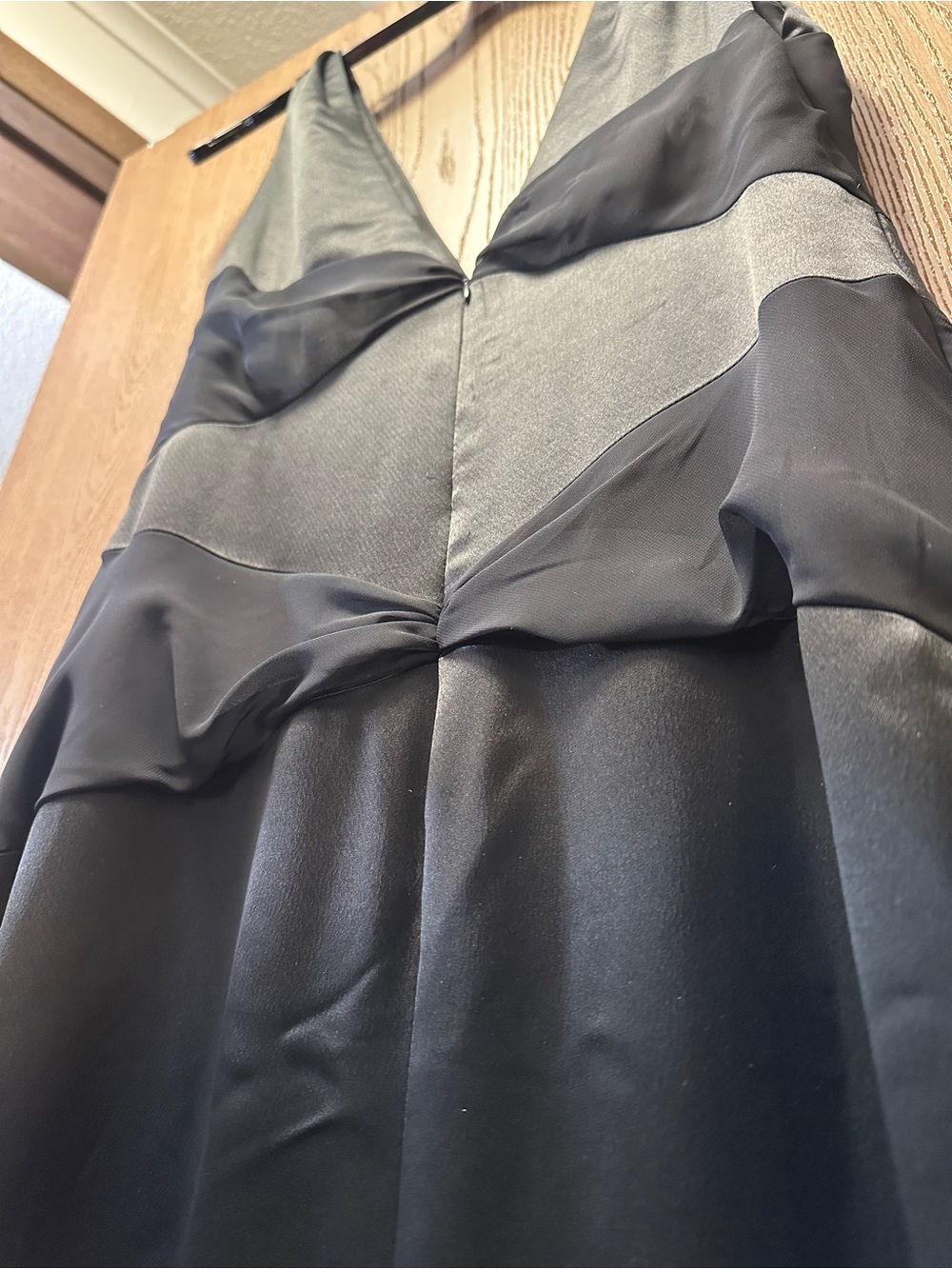 Vintage Black tie formal Vera Wang Black Maxi Evening Gown with Deep V - Picture 4 of 16